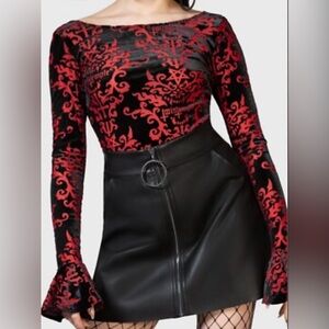 KILLSTAR x TWIN TEMPLE Unearthly Mini Skirt Size XXL PLUS Goth Leather Look NWT